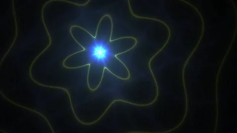 Glowing blue starburst with wavy lines on black background. Stock Footage 335952046