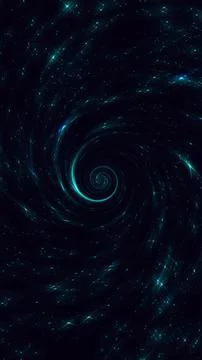 Glowing blue starry vortex galaxy spiral abstract background Stock Illustration
