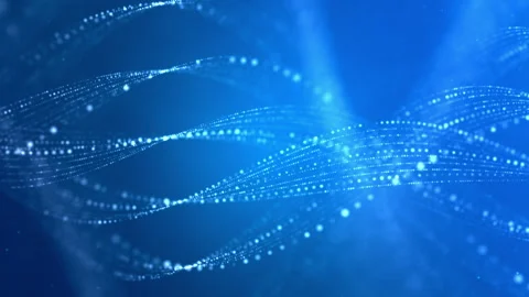 Glowing Blue Swirl Dotted Wave Background Stock Footage 338436258