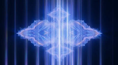 Glowing blue symmetrical abstract light pattern Stock Footage 331461116