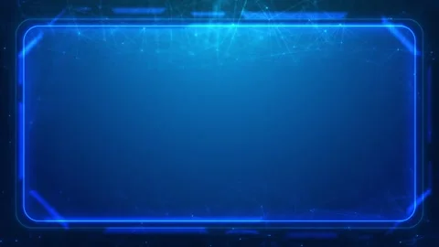 Glowing blue technology banner visual rounded rectangular frame, soft particles, Stock Footage 340479606