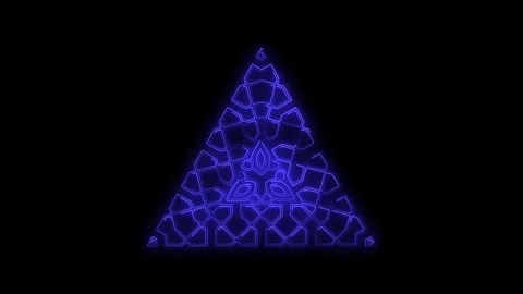 Glowing blue triangle with digital geometric pattern Stock Footage 347701942