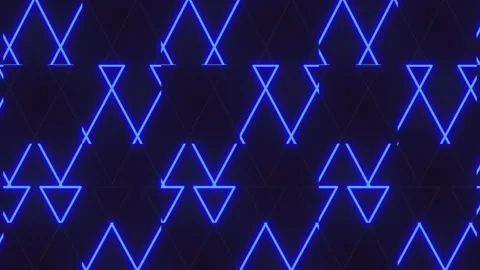 Glowing blue triangle pattern shines in darkness Stock-Footage 267065021