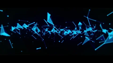 Glowing blue triangular digital animation. 스톡 동영상 331609957