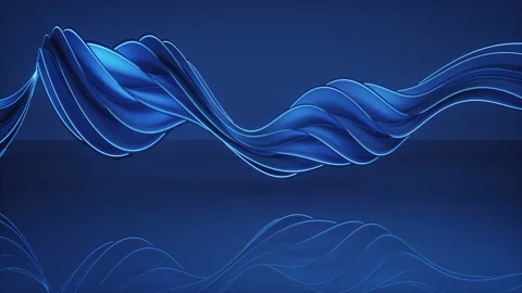 Glowing blue twisted spiral shape spinning seamless loop 3D render animation Stock Footage 101330184