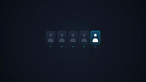 Glowing blue user interface selection movement on dark background. 4K Video stock 343265812