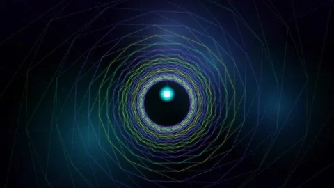 Glowing Blue Vortex Web Tunnel Motion Background Stock Footage 345304812
