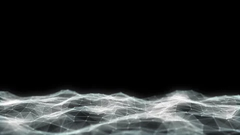 Glowing blue wave with motion dots and lines. Abstract digital background. Stock Footage 291954347