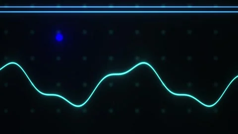 Glowing blue waveform on dark background with dots. Stock Footage 335516307