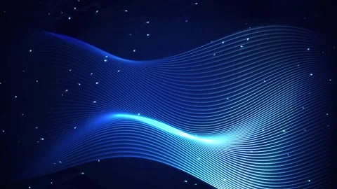 Glowing Blue Wavy Grid Lines Flowing Motion Background Vídeo Stock 347971994