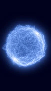 Glowing blue wireframe sphere made of network connections and nodes, abstra.. Illustrazione stock