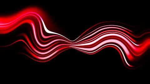 Glowing blurred light red stripes in motion over on background. Wave rays of  Stock Illustration
