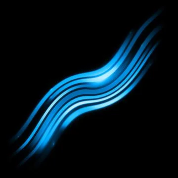 Glowing blurred light stripes in motion over on abstract background. Colorful 스톡 일러스트
