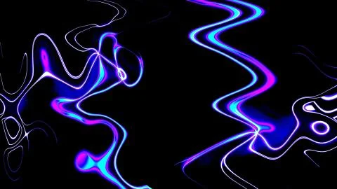 Glowing blurred light stripes in motion over on background. Colorful rays. Le Illustrazione stock