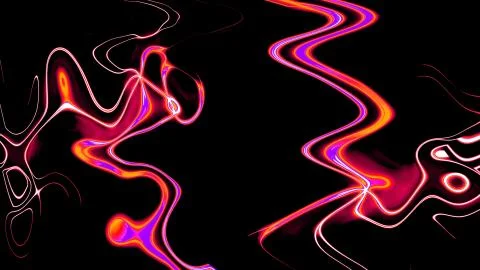 Glowing blurred light stripes in motion over on background. Colorful rays. Le Stock Illustration