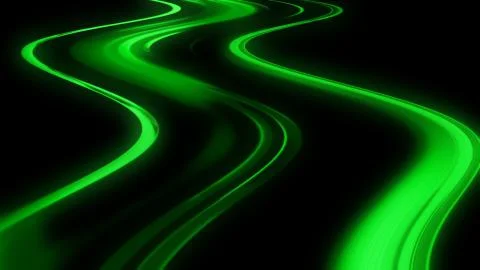Glowing blurred light stripes in motion over on background. Colorful rays. Le Stock Illustration