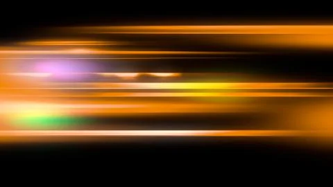 Glowing blurred light stripes in motion over on background. Colorful rays. Le Stock Illustration