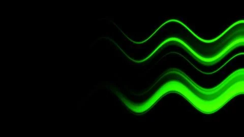 Glowing blurred light stripes in motion over on background. Colorful rays. Le Stock Illustration