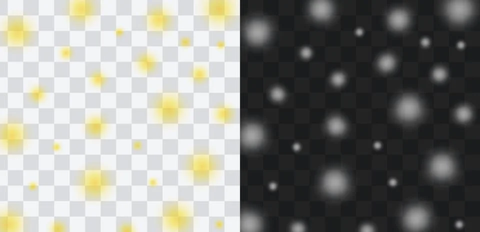Glowing bokeh light particles effect set Stock Illustration