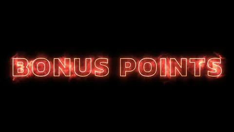 Glowing bonus points text scrolling across screen with flame effect with 動画素材 344417791
