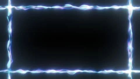 Glowing Border Rectangle Template of Moving Waves Sparkle and Shine Stock Footage 145010704