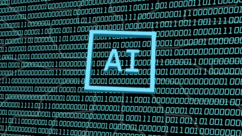 Glowing box popping, AI box expanding, sending neural lines, forming brain Stock Footage 334351912