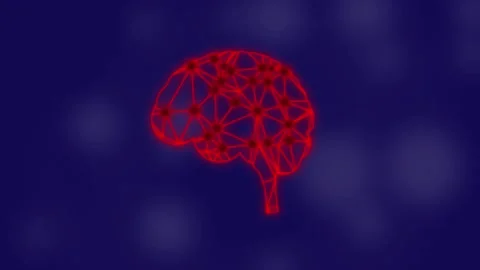 Glowing Brain and Neural Network Silhouette Stock Footage 327758936