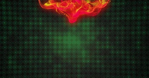 Glowing brain animation over green binary code background Stock Footage 306717612