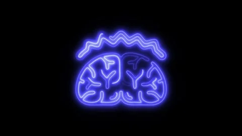 Glowing Brain Dementia Icon and Symbol in HD Video Neon 库存影片 304556757