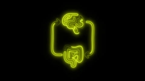 Glowing Brain Gut Icon and Symbol in HD Video Neon 스톡 동영상 304556914
