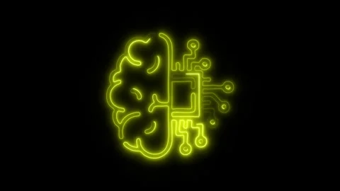Glowing Brain Machine Learning Icon and Symbol in HD Video Neon 動画素材 304556939
