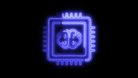Glowing Brain Memorization Icon and Symbol in HD Video Neon 库存影片 304556884