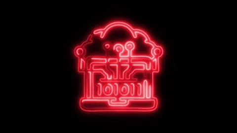 Glowing Brain Neural Icon and Symbol in HD Video Neon 库存影片 304556781