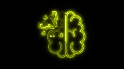 Glowing Brain Paralyzed Icon and Symbol in HD Video Neon 库存影片 304556991