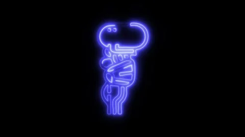 Glowing Brain Stem Icon and Symbol in HD Video Neon 库存影片 304556725