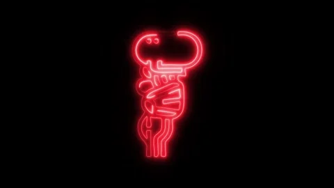 Glowing Brain Stem Icon and Symbol in HD Video Neon 库存影片 304556728