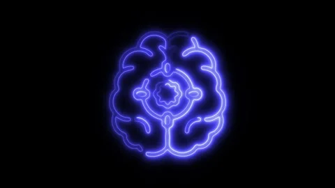 Glowing Brain Tumor Icon and Symbol in HD Video Neon 库存影片 304556732