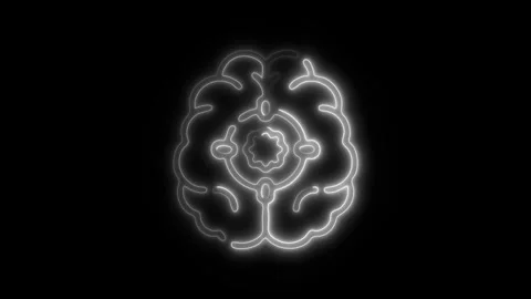 Glowing Brain Tumor Icon and Symbol in HD Video Neon 库存影片 304556733
