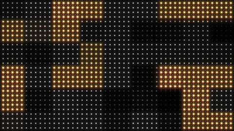 Glowing bright cubic patterns on a black background Video stock 254975182