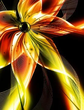 Glowing bright flower Stock Illustration