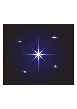 Glowing Bright Twinkle Star in Deep Night Sky Stock Illustration