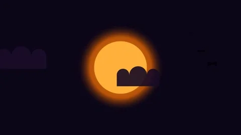 A glowing bright yellow sun partially obscured by dark clouds in the sky 動画素材 338309462