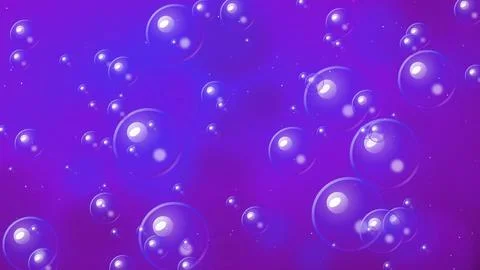 Glowing Bubble Orbs Bokeh with Smooth violet Gradient Flow Backdrop. Stockillustratie