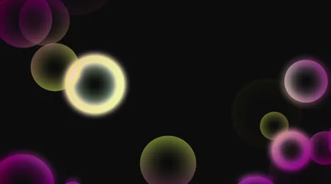 Glowing Bubbles Background. Animated. Black, Isolated. 스톡 동영상 24865747
