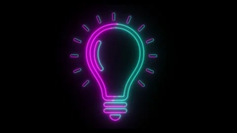 Glowing bulb animation on black background. 스톡 동영상 297952001