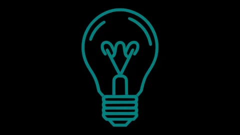 Glowing Bulb Animation – Creative Idea &amp; Energy Icon Vidéo 309202473