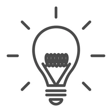 Glowing bulb, electric lighting, light bulb - editable stroke, pixel perfect Stock Illustration
