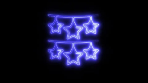 Glowing Bunting Icon in HD Video Neon Animation Vidéo 304554878