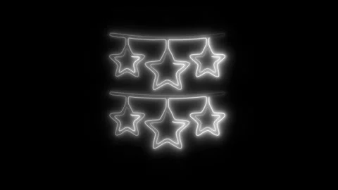 Glowing Bunting Icon in HD Video Neon Animation 動画素材 304554881