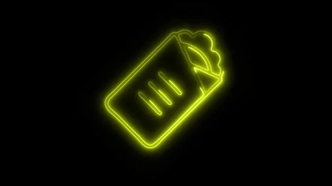 Glowing Burrito Icon in HD Video Neon Animation Vídeo Stock 304554768